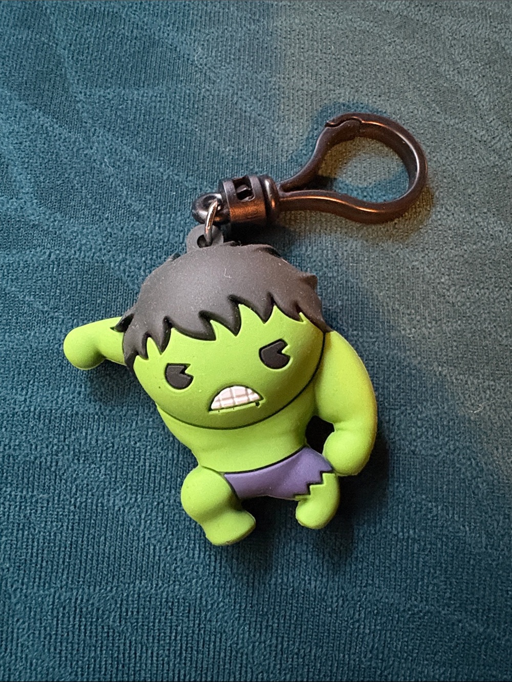 Marvel Green Hulk Keychain Figure with Purple Shorts